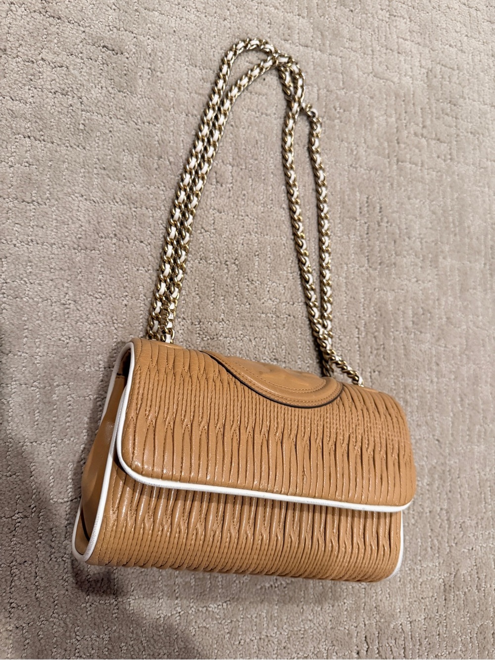 Tory Burch Fleming Soft Pleat-Detailed Convertible Shoulder Bag GREAT CONDITION